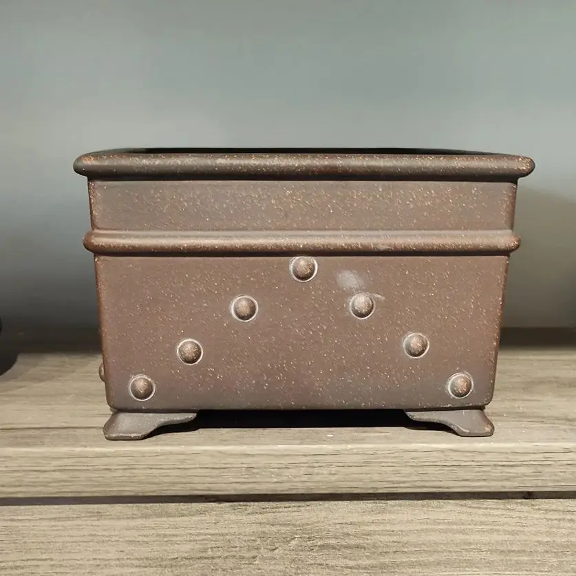 

High quality Yixing clay bonsai pot Square drum style