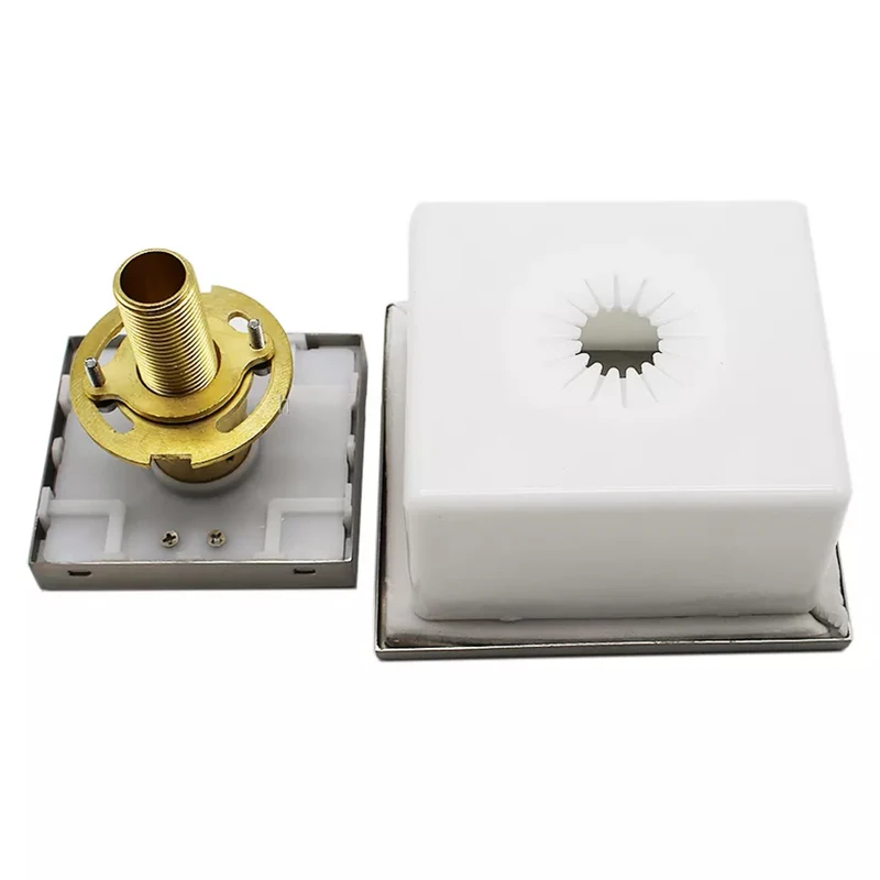 Ukryty kwadratowy mosiężny dyszowy spryskiwacz do wanny z hydromasażem, szczotkowany nikiel