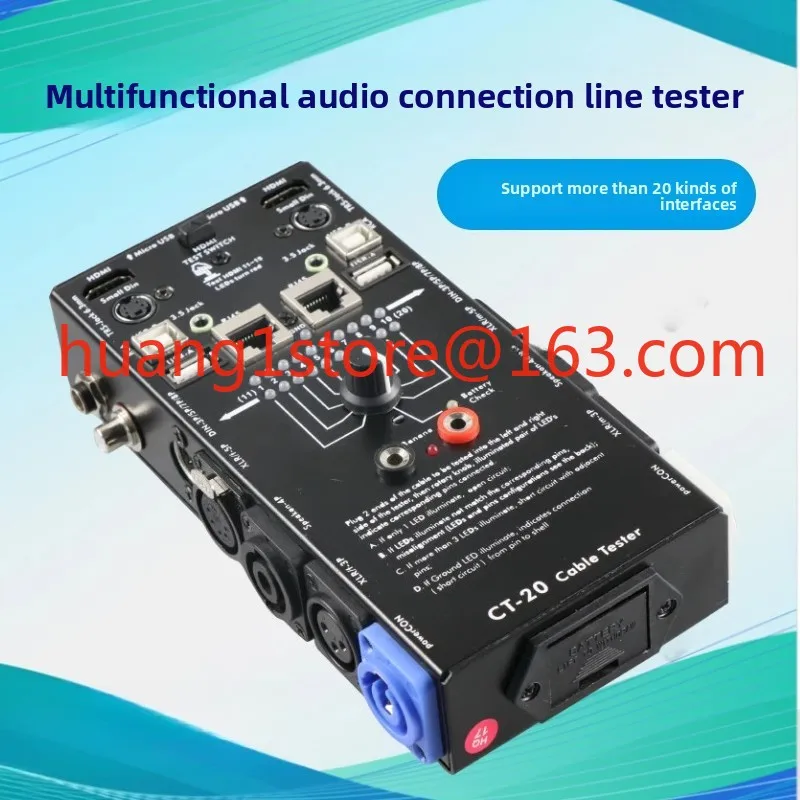 Suitable for CT-88 20 04F Xanon audio network cable audio & video cable tester 6.5 high definition USB tester detector
