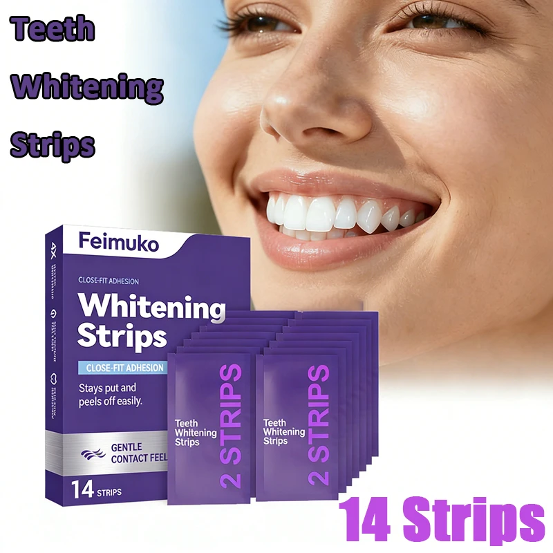 Teeth Whitening Strips Purple Shining Dental Patch Cleansing Oral Hygiene Dental Whiten Patch Relief Swell False Tooth Veneers