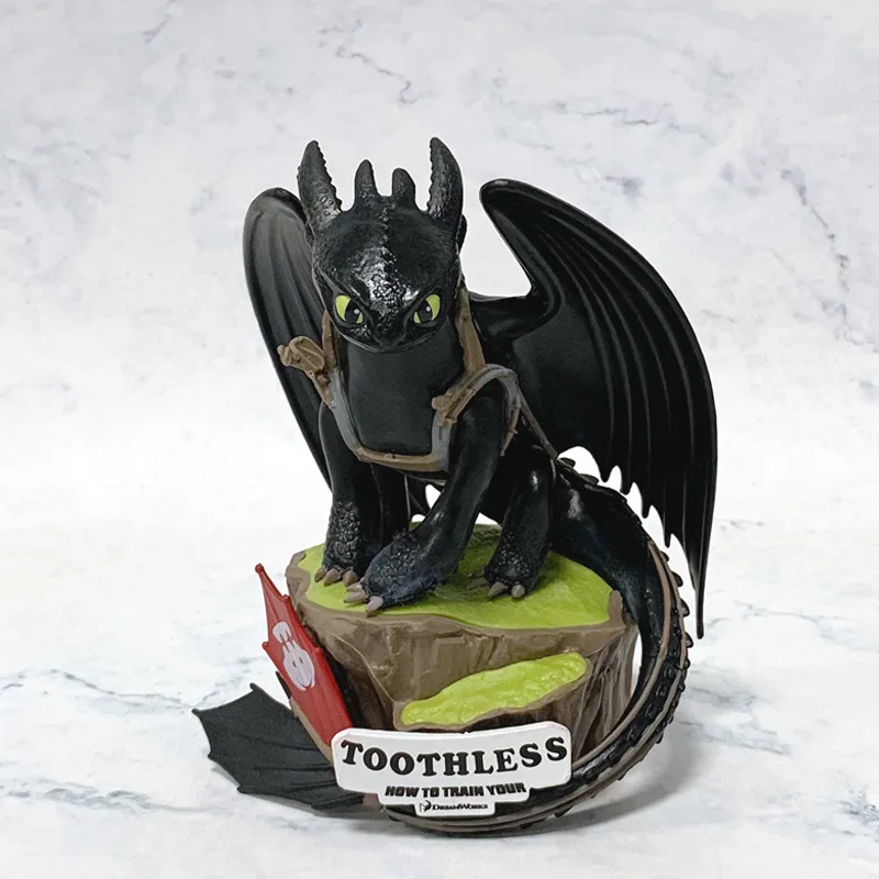 

How To Train Your Dragon Cute Toothless Anime Figures Desktop Ornaments Car Decoration Computer Case Collectible Model Toys Gift