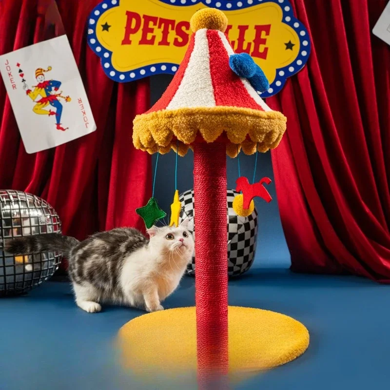

Circus cat climbing frame, small cat cat scratching board integrated shelf