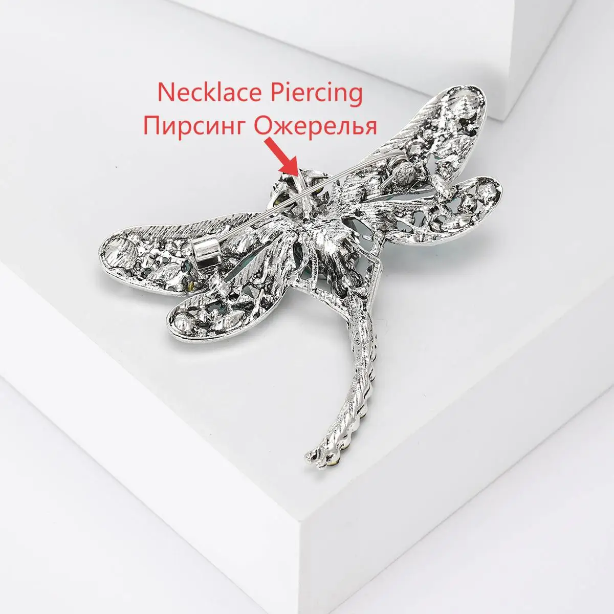 Beaut&Berry Classic Rhinestone Dragonfly Brooches for Women Unisex Insect Pins Casual Party Accessories Gifts Friends Decoration - view 3