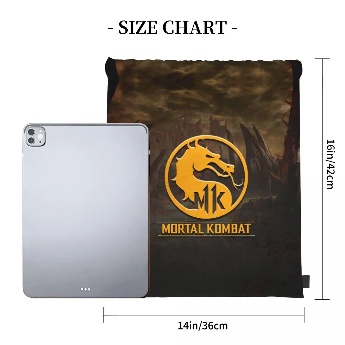 モータルコンバットロゴバックパックファッションポータブル巾着バッグ靴バッグブックバッグ旅行学生用