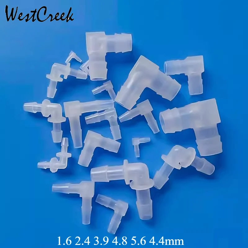 

WESTCREEK 1.6 2.4 3.9mm tube L shape Plastic elbow joint hose angle fitting flexible pipe 90 degree barb fitting elbow connector