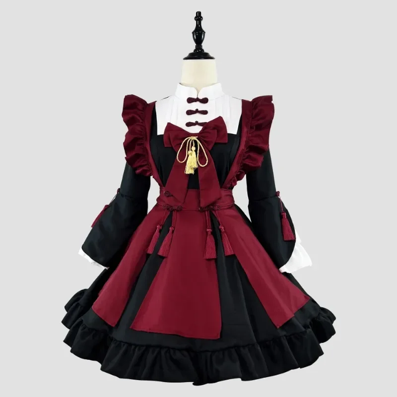 2024 Original New Style Chinese Spring Festival Lantern Festival LOLITA Maid Dress Oversized COS Performance Costumes