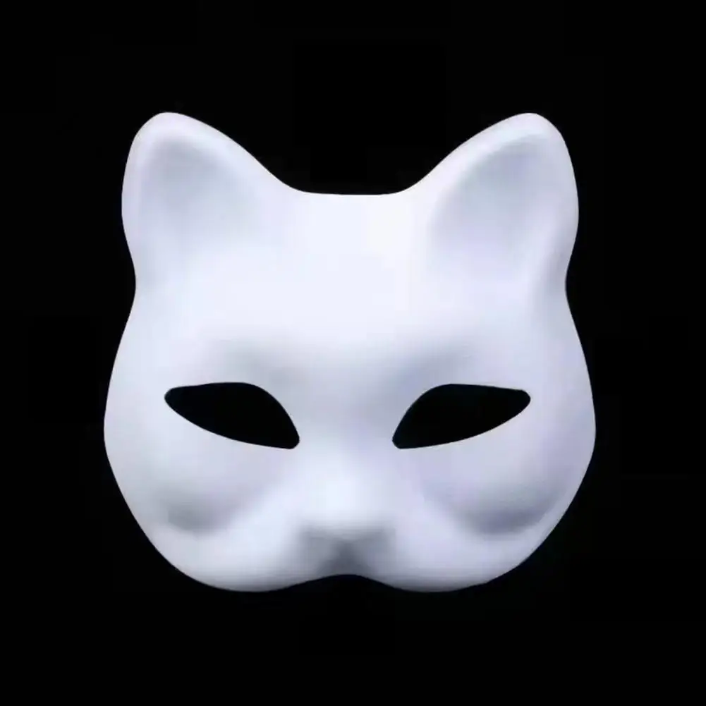 Masque Diy Painting Fox Masque for Carnival Party Ball Masquerade Halloween Costume Shape Face Cushion with Elastic Band Masque