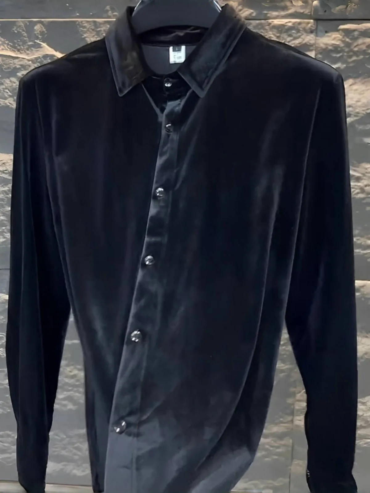 

Men's Faionable Pure Color Velvet irt Comfortable Casual Busin Casual All-Match Spring Autumn New Sle Luxury Light