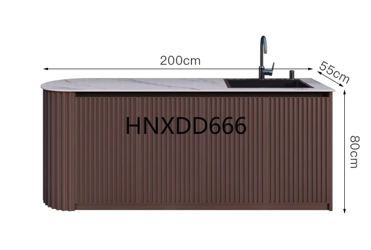 

Outdoor all-aluminum alloy rock slab sink basin integrated cabinet