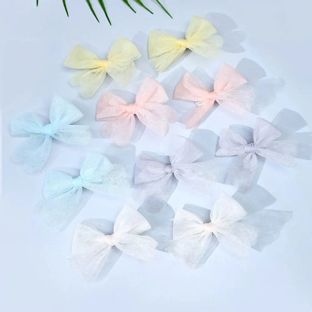 

10Pcs Sweet Ribbon Hairpins For Baby Girls Korean Bang Clip Barrette Mini Bowknot Hair Clips Headwear Hair Accessories