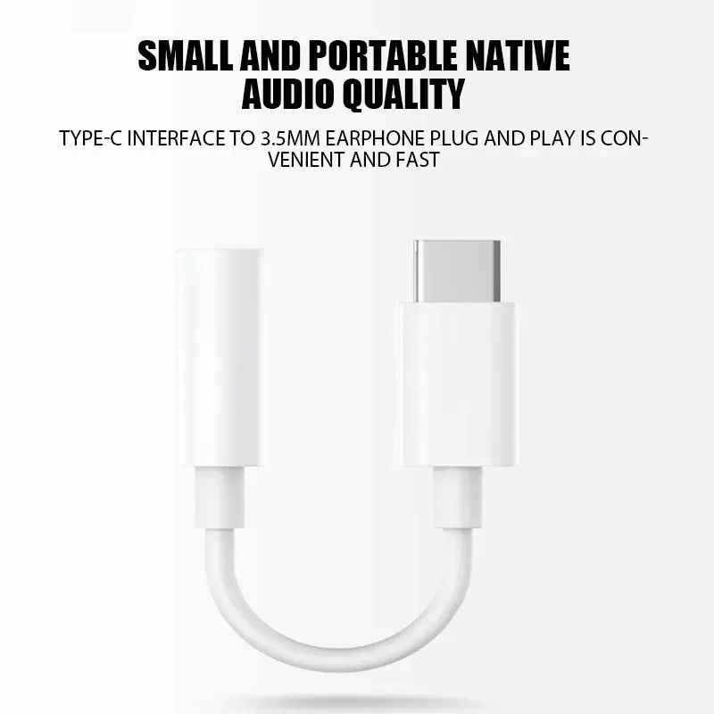 Type C To 3.5mm Headphone Jack Adapter Interface Auxiliary Audio USB-C Converter Earphone For Samsung Huawei Xiaomi CellPhone