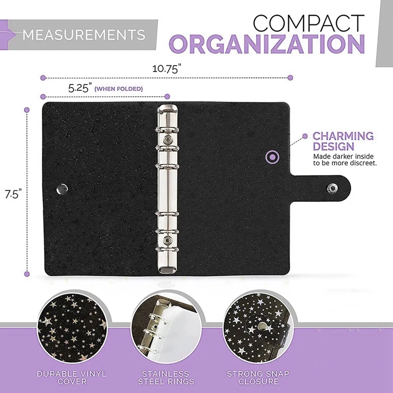 Pochette de classeur Star Horizon pour la budgétisation, poche de classeur, portefeuille d'enveloppe de trésorerie, bloc-notes de planification projecteur