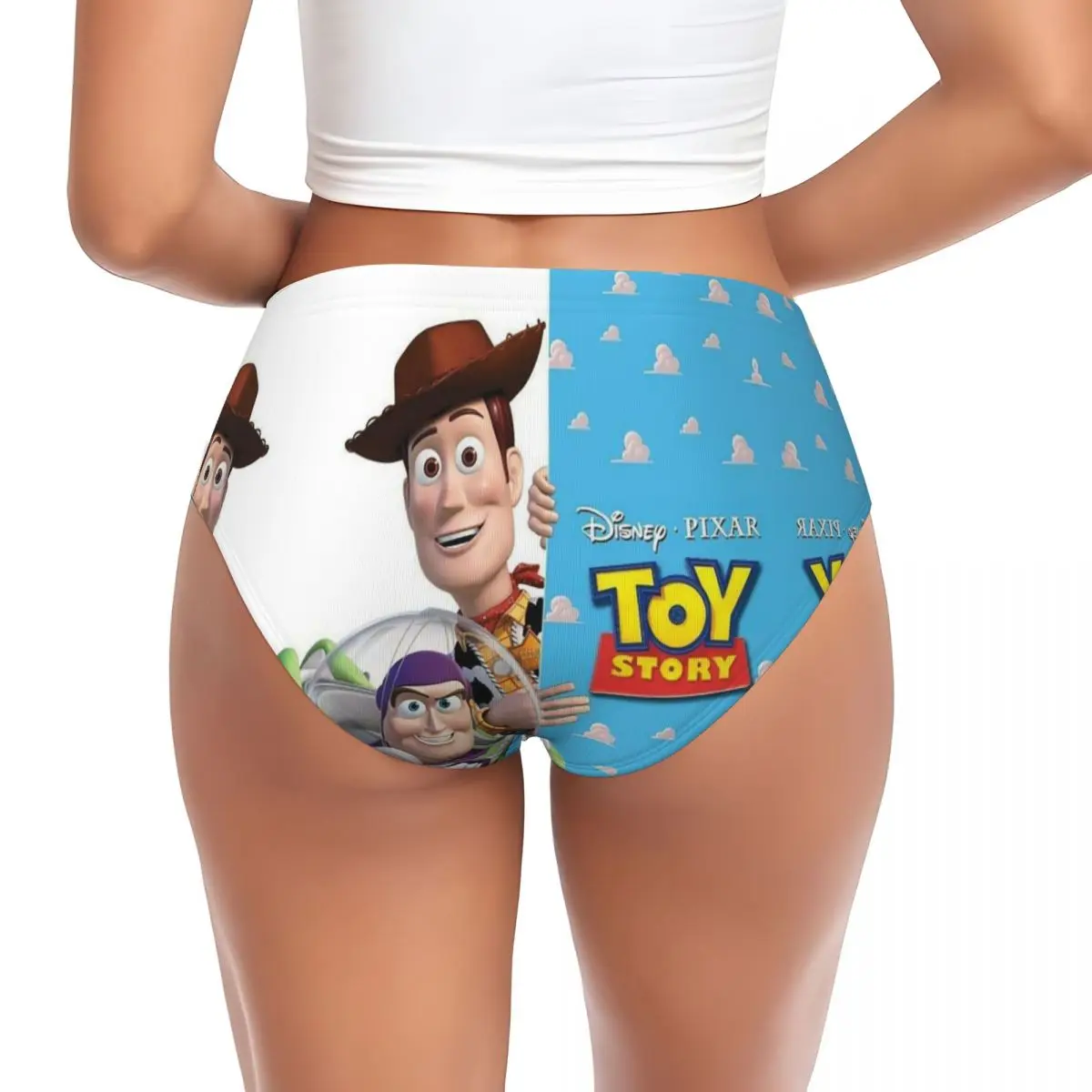 Custom Toy Story Calcinhas Breve para Mulheres, Woody e Buzz, Roupa Interior Conforto