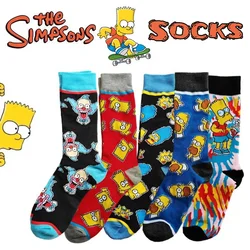 Simpsons Cartoon Anime Funny Socks Men Women Novelty Fashion Sokken Hip Hop Unisex Personality Socks Skateboard Happy Meias Gift