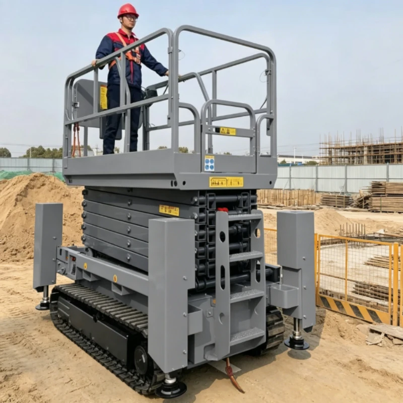 Customized Mobile Hydraulic Track Scissor Lift Work Platform Self-propelled Craweler Aerial Work Scissor Lifts