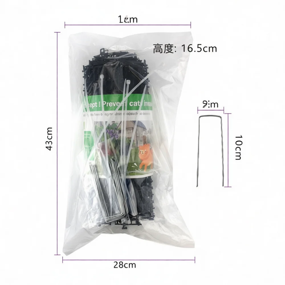 Garden Cat Deterrent Mat Spikes Plastic Prickle Strip Protective Pad For Plants Flower Pot Soil Guard Animal Repeller