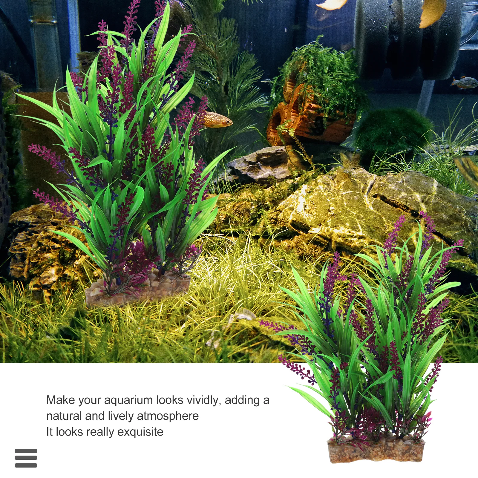 Simulated Aquatic Plant Realistic Resin Fake Fish Tank Plants Decoration Aquarium Artificial Water Grass Fish Tank Ornament