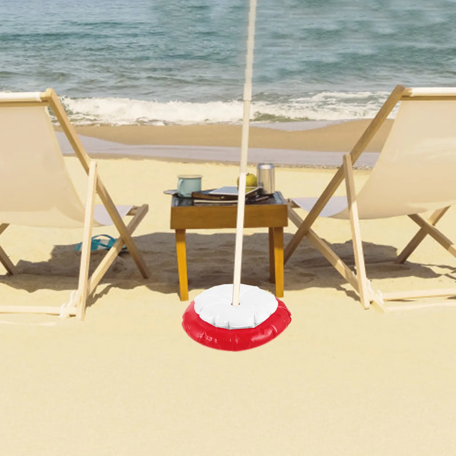 

2pcs Fixed Base Red White Pillar Water Bags for Sun Umbrella Windproof Lightweight Foldable Storage Canopy Tent