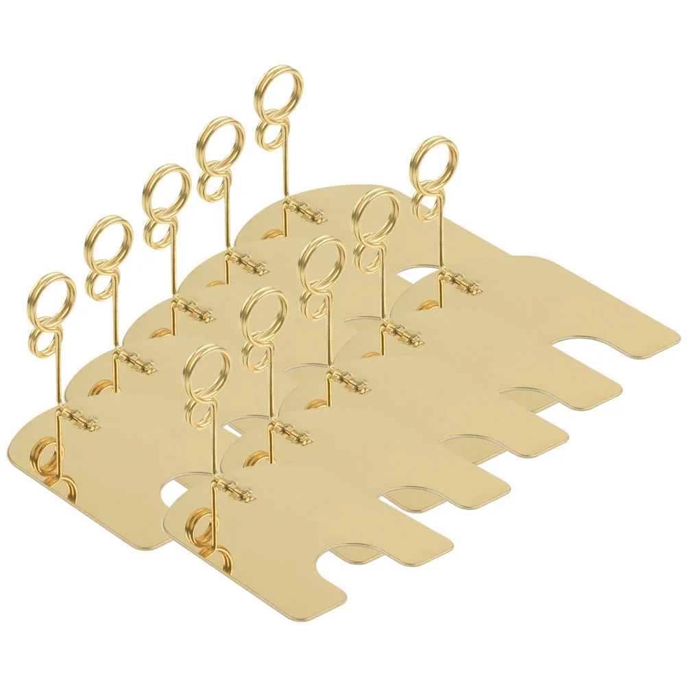 

10Pcs Desktop Card Clips Premium Metal Price Tag Holders for Photos Memos Table Numbers Stable Base Reusable Decorative Clip