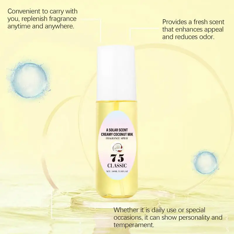 Body Spray for Women Travel Size Perfume Spray Long-Lasting Body & Hair Light Fragrance Refreshing Perfume Spray for Women