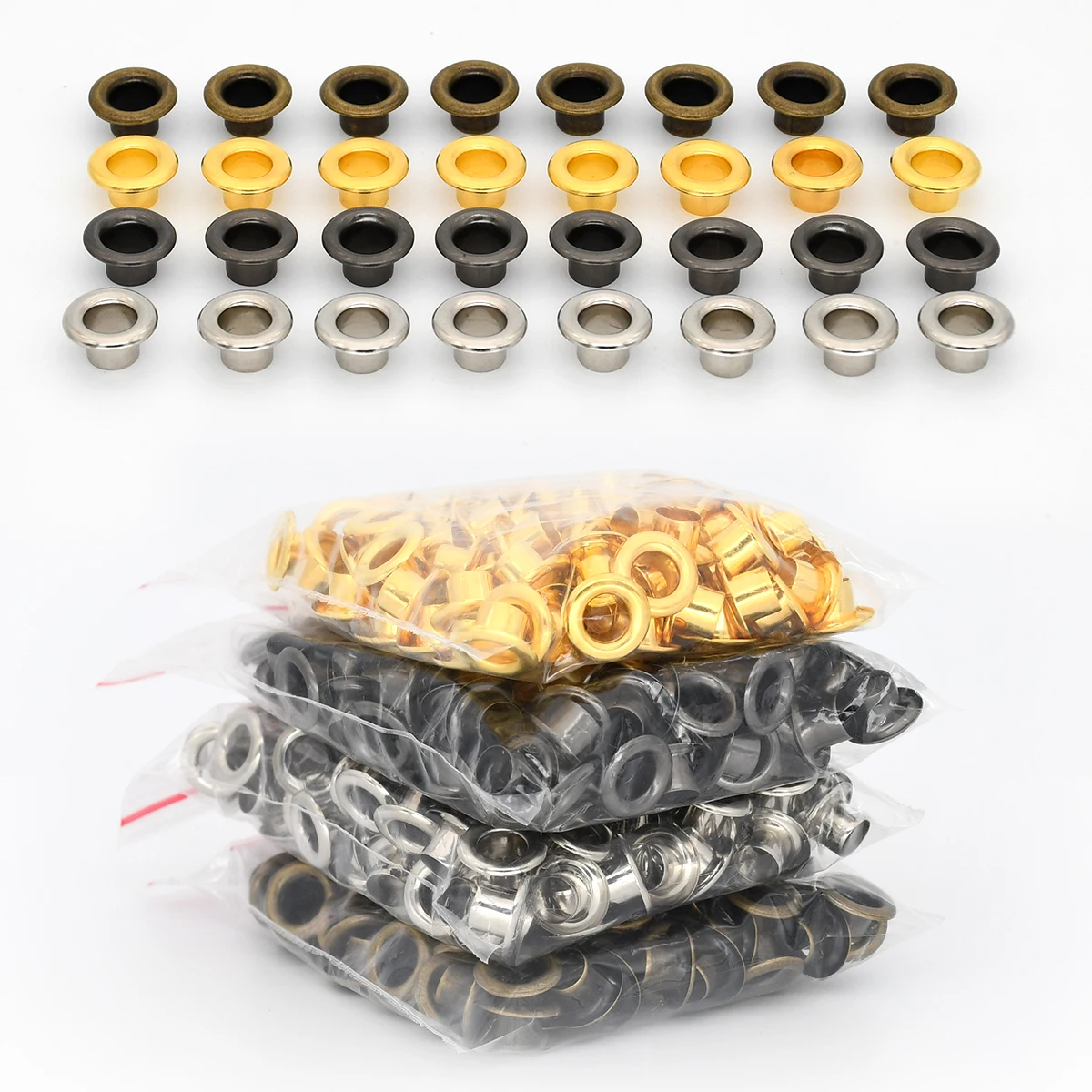 100sets 4.5mm Brass Eyelets Grommets with Washer for Diy Leathercraft Accessories Shoes Belt Cap Bag Tags Clothes Repair Parts