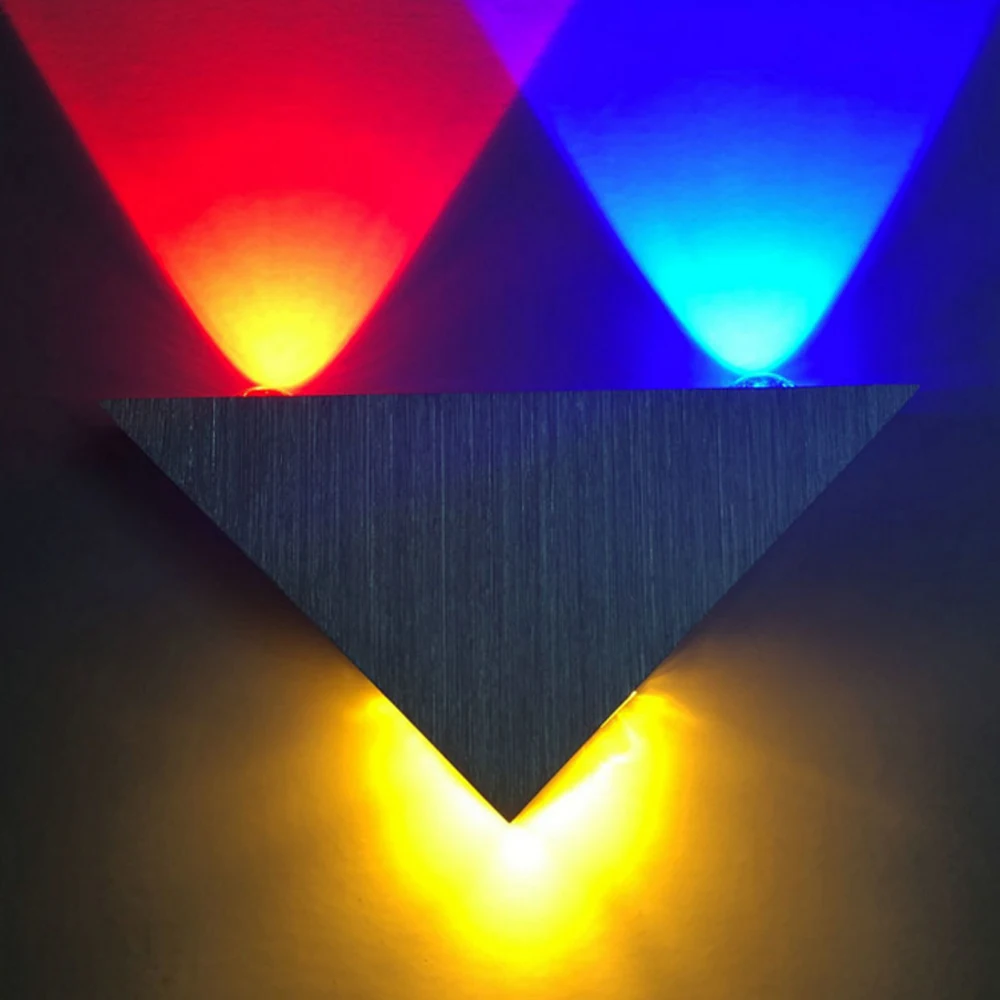 Lámpara Led de pared con forma triangular, accesorio de iluminación interior para dormitorio, Hotel, restaurante, estilo moderno, 220V, 3W, 9W