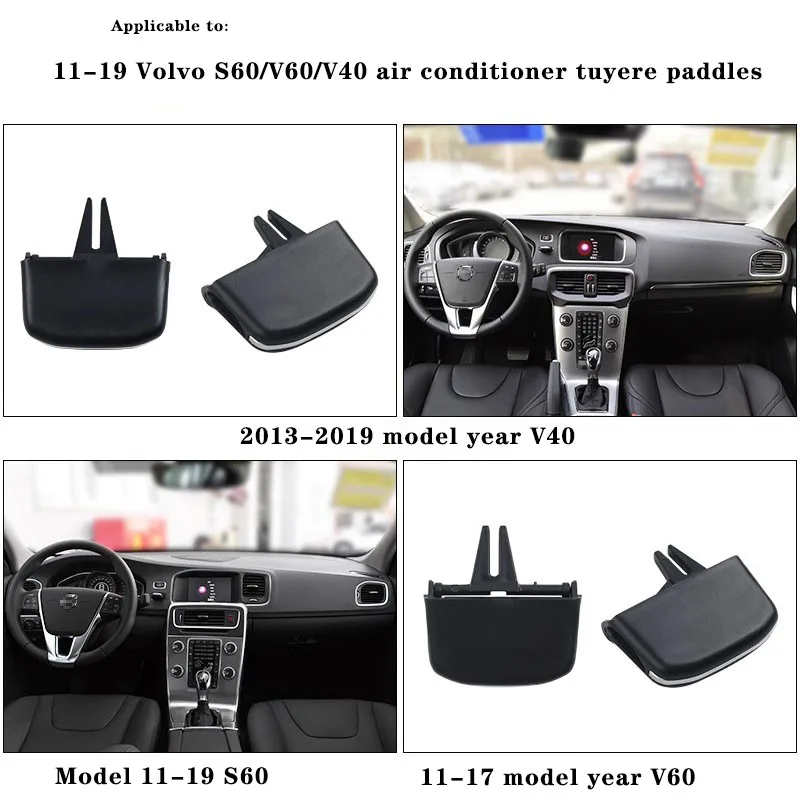 For Volvo Cars Front Air Conditioning Ventilation Grille Outlet Slider Label Holder Repair Kit S60 V60 V40 2011 12 13 14 15 2016