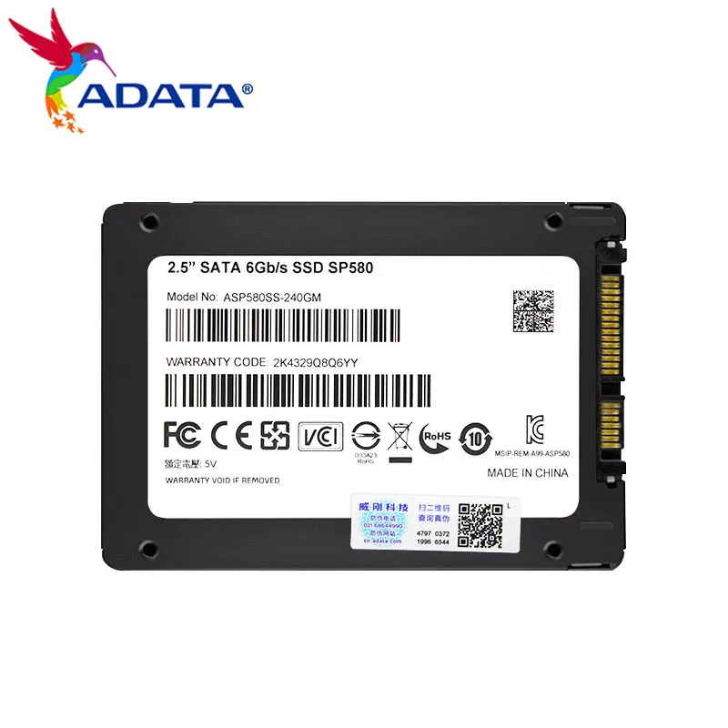 ADATA Premier SP580 SSD محرك أقراص الحالة الصلبة 2.5 بوصة محرك الأقراص الصلبة الداخلي لأجهزة الكمبيوتر المحمول سطح المكتب 120 جيجابايت 240 جيجابايت 480 جيجابايت 960 جيجابايت SATAIII القرص الصلب