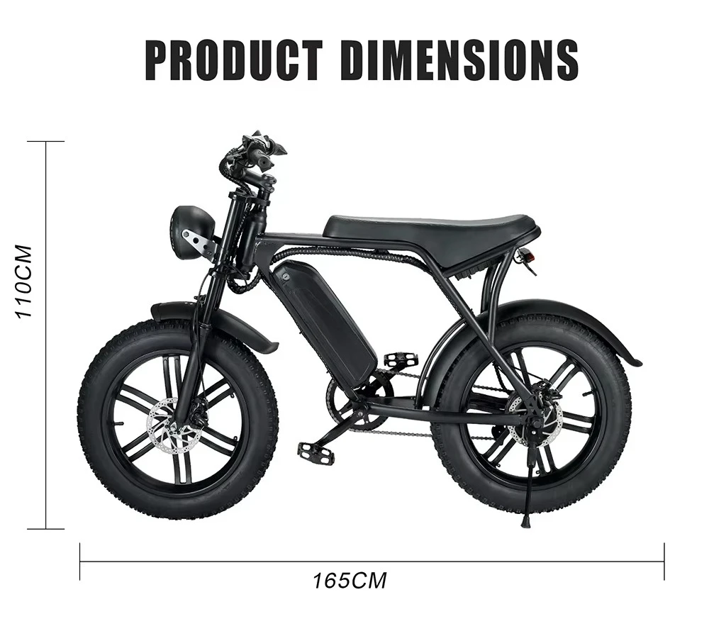 EU Stock  V8 20 Inch 500W 750W 1000W Fat Tires E-BIKE Electric Bike Suburbia Field Recreational Road Bicycle