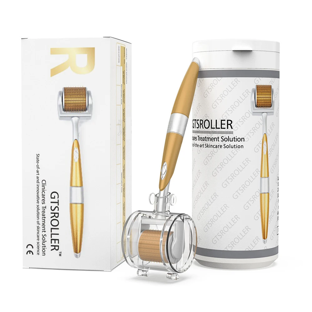 GTSRoller 192 Pins Medical Grade Titanium Gold Micro Needle Derma Roller For Anti Aging Skin Care And Hair Growth Dermaroller