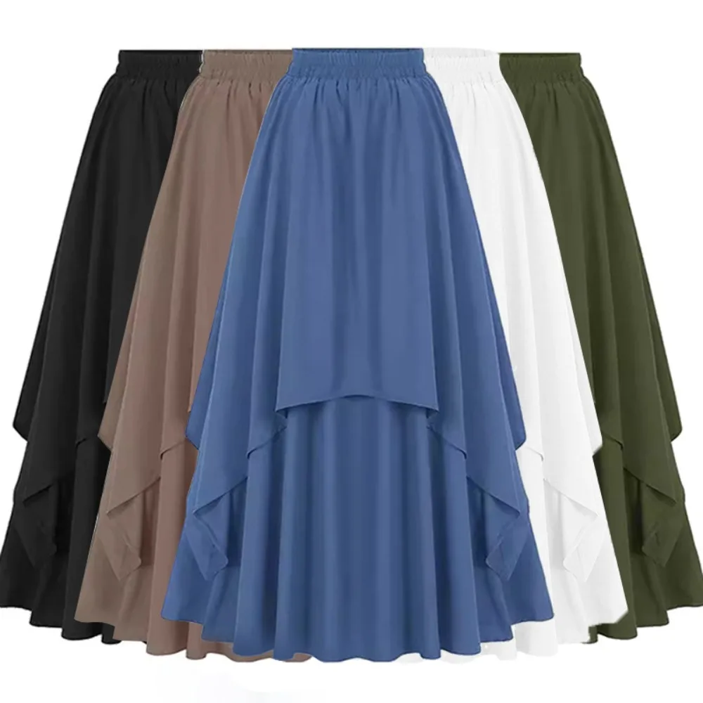 

Women High-Waisted Long Victorian Skirt Renaissance Style Double Layered Long Skirt Vintage Gothic Victorian Maxi Skirt