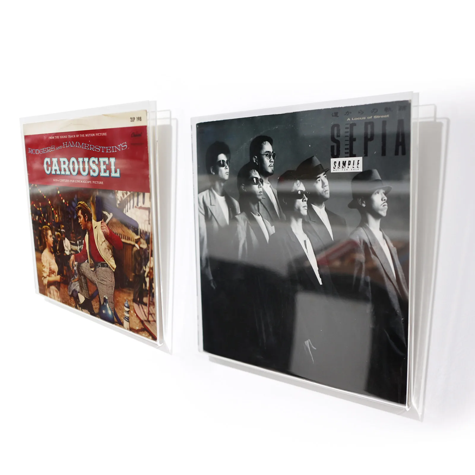 حار شفاف الاكريليك رف شاشة LP مسجل فينيل عرض الإطار جدار جبل رف صور ملصق الإطار LP الفينيل تخزين العرض