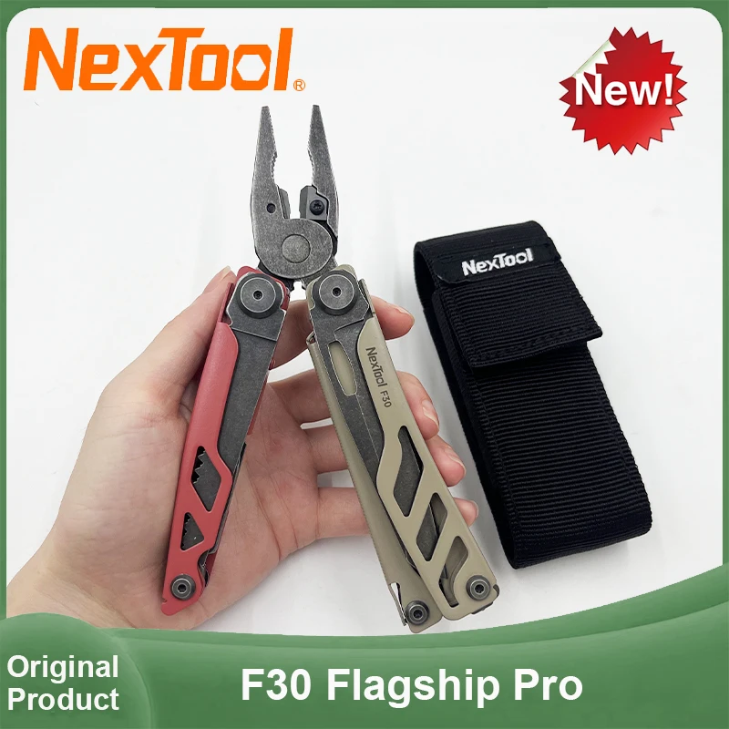 2025 New NexTool F30 Flagship Pro Multitool Pliers 16 in 1 Multi Tool EDC Outdoor Camping Survival Tools Red-Brown