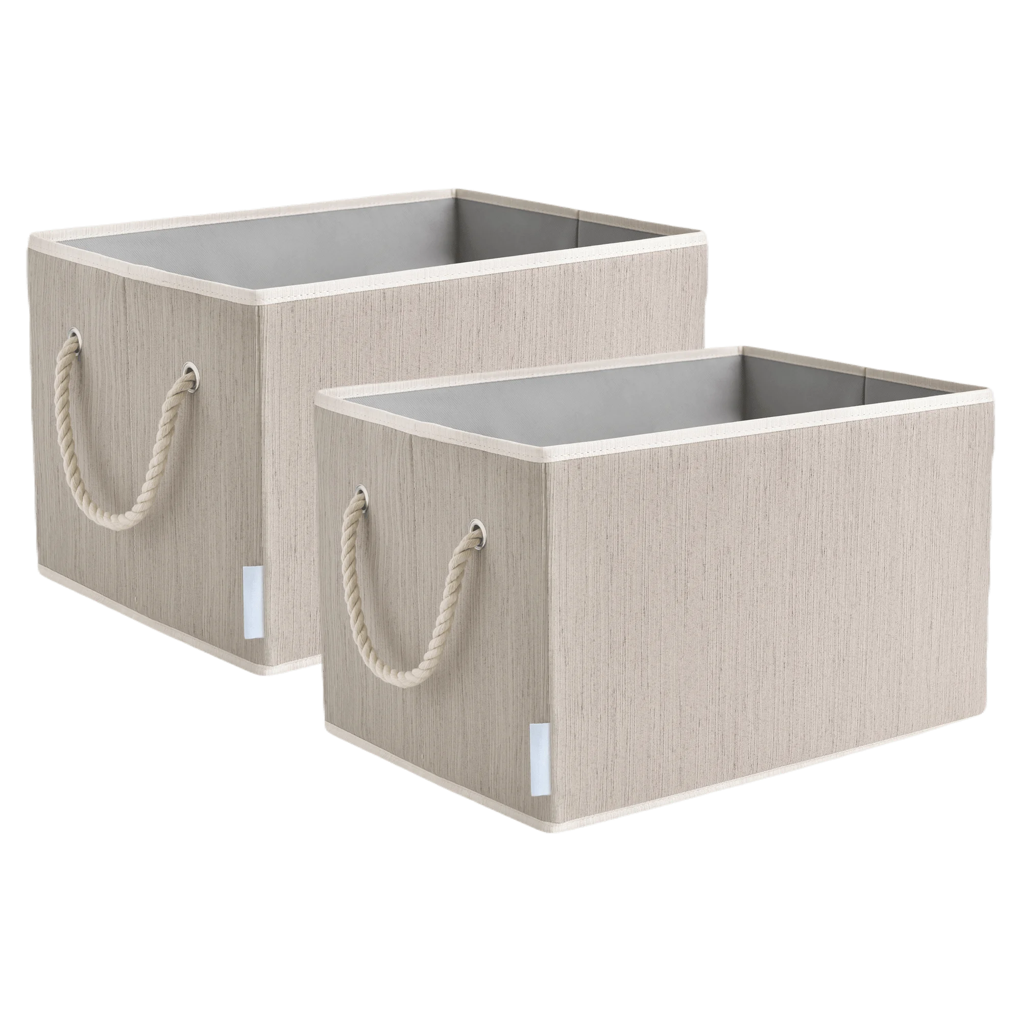 

2pk 34L Foldable Organizing Storage Bins with Rope Handle, Clay