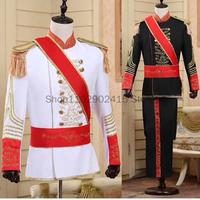 

2023 Medieval Mens European Court Cosplay Suits Military Uniform Palace Prince Suit Marshal Soldier Guard Dress Stage Costumes