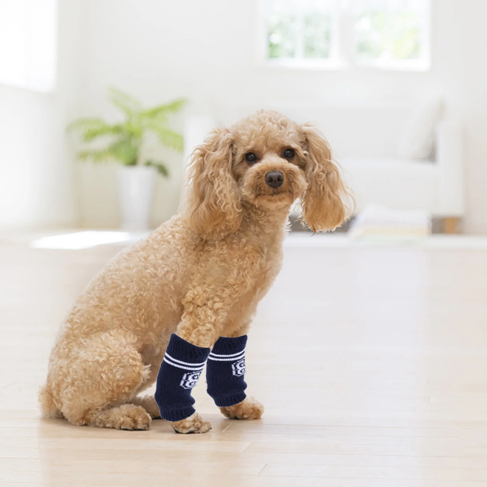 

4Pcs Pet Leg Protectors Anti-Slip Dog Socks Warm Leggings Cute Patterns Non-Slip Design Comfortable Wear Dog Leg Warmers