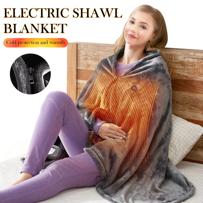 

USB 5v Heat Electric Wearable Blanket Winter Shawl Heated Blanket Washable Thermal Heated Blanket Body Thicker Heater Blanket