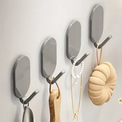 5pcs Heavy-Duty Adhesive Hooks, No Drilling Needed, Ideal For Bathroom And Toilet, Effortlessly Hang Towels On Walls Or Doors