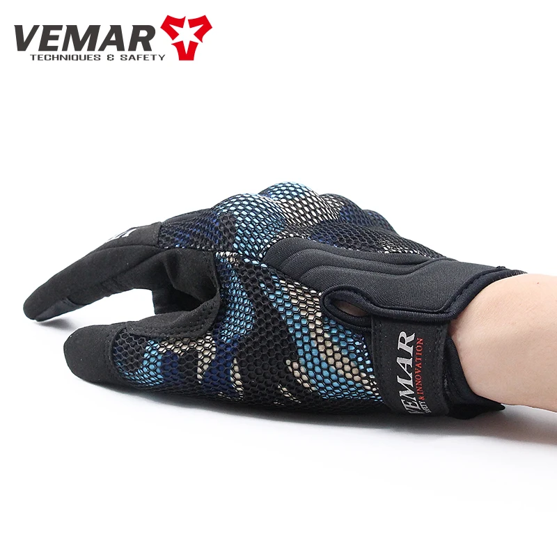 Vemar Camo 3D Mesh Motorcycle Glove Summer Breathable Wearable Motocross Gloves Men Anti-Fall Motor Bike Gloves