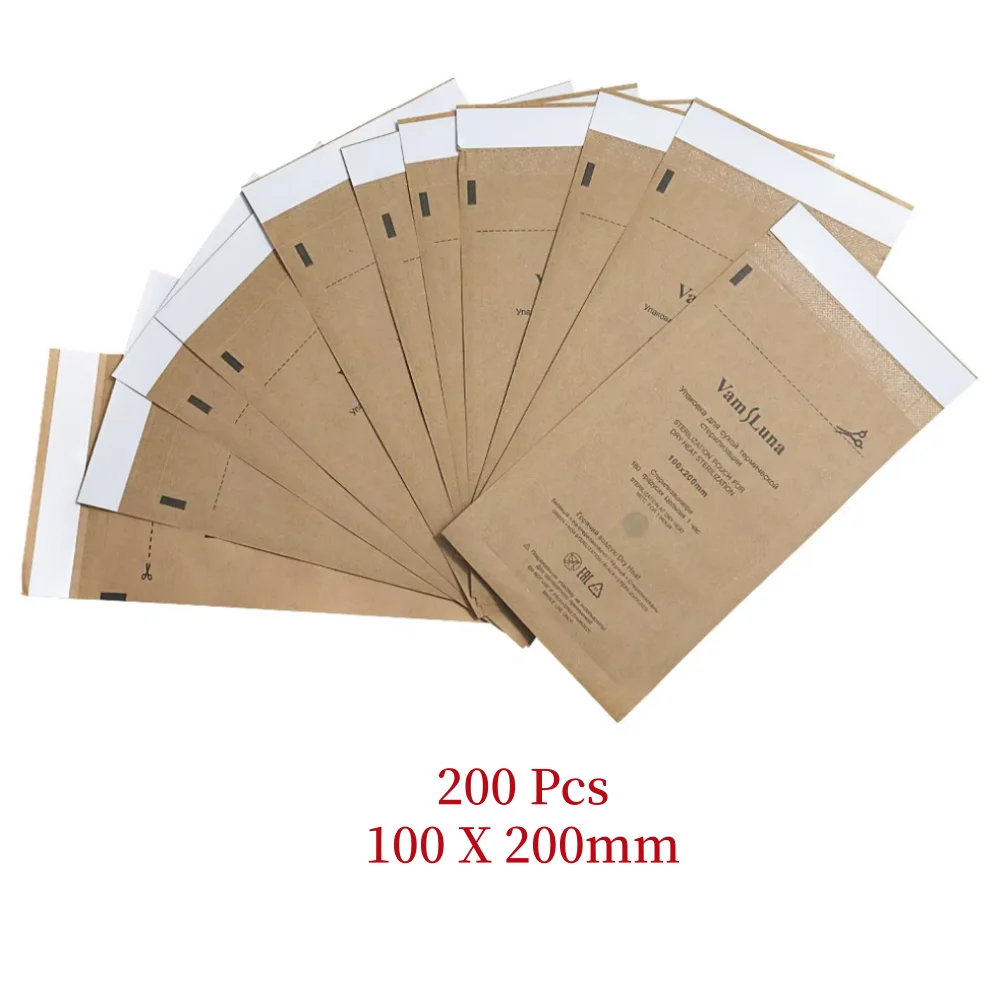 

200 шт., сухой термопаровой стерилизатор, мешки для автоклава, одноразовые герметичные стерилизаторы, стерилизационные пакеты для инструментов для ногтей, зуб