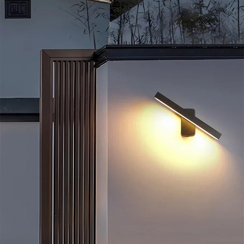 

Светодиодный настенный светильник, уличный водонепроницаемый светильник для входа на вилле, двор, гостиная, домашний декоративный алюминиевый настенный светильник с длинной полосой