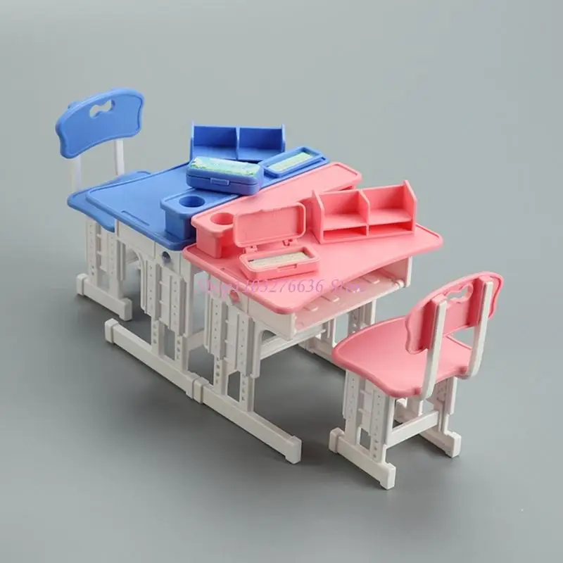 

R6FD Study Desk Chair Miniature Furniture Model For Kids Educational Pretend Play Toy