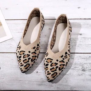 Mesh Shoes for Women, Moccasins Houndstooth, Toe Point, Mesh Moccasins, Big Female Size, Leopard, Soft Shoes 10 Main Sales Mocassim Female Elegant - №1