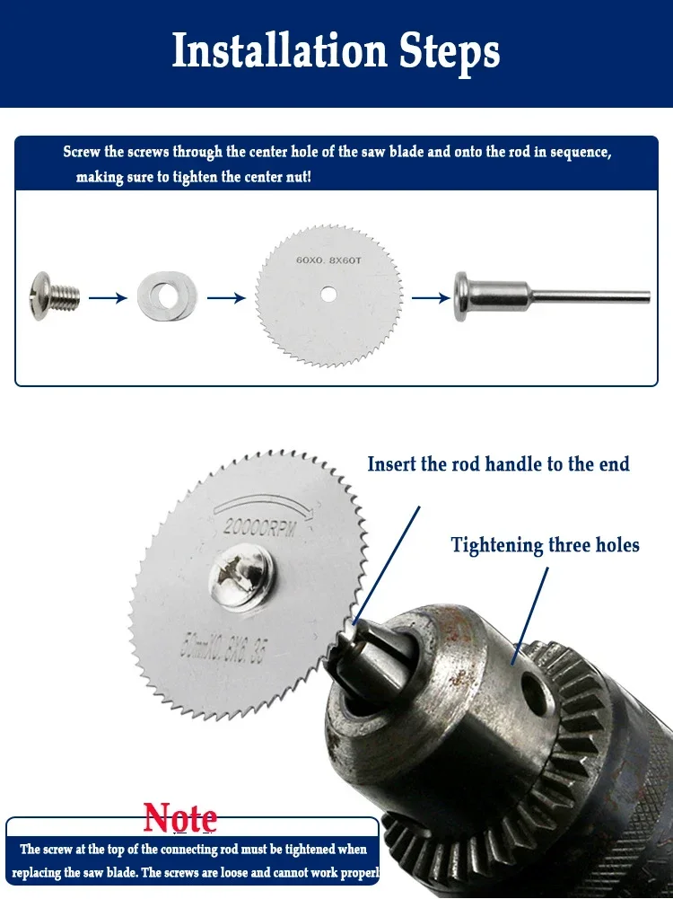 6pcs High Speed Steel Circular Saw Blade Hss Cutting Disc Rotating Drilling Tool Accessories For Wood Plastic And Aluminum