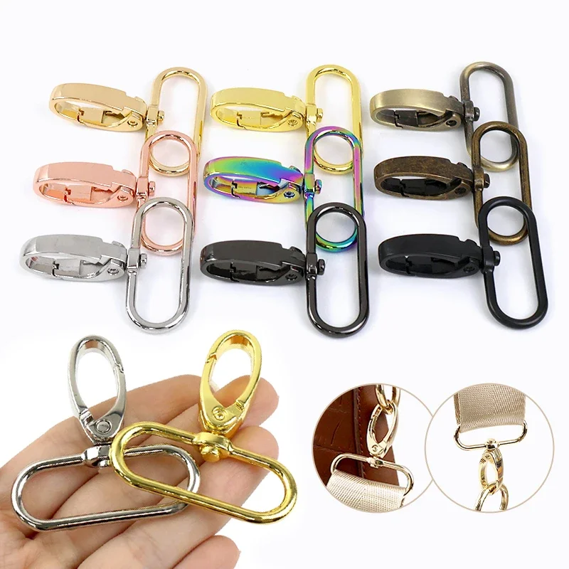 

10Pcs 13/16/20/25/32/38/50mm Metal Carabiner Snap Hook Collar Lobster Buckles Backpack Strap Rotatable Trigger Buckle Supplies