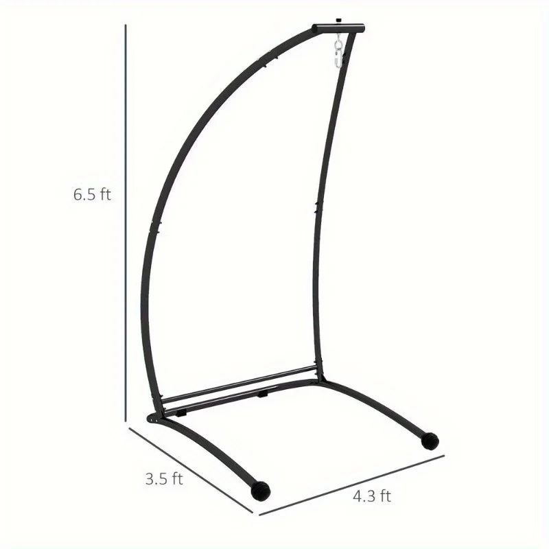 Hammock Chair Stand Metal Frame C Shape Hammock Stand, Black