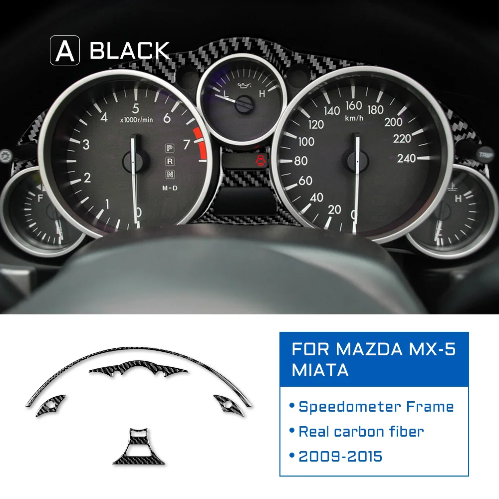For Mazda MX-5 MX5 MIATA 2009 2010 2011 2012 2013 2014 2015 Real Soft Carbon Fiber Sticker Car Speedometer Accessories Interior