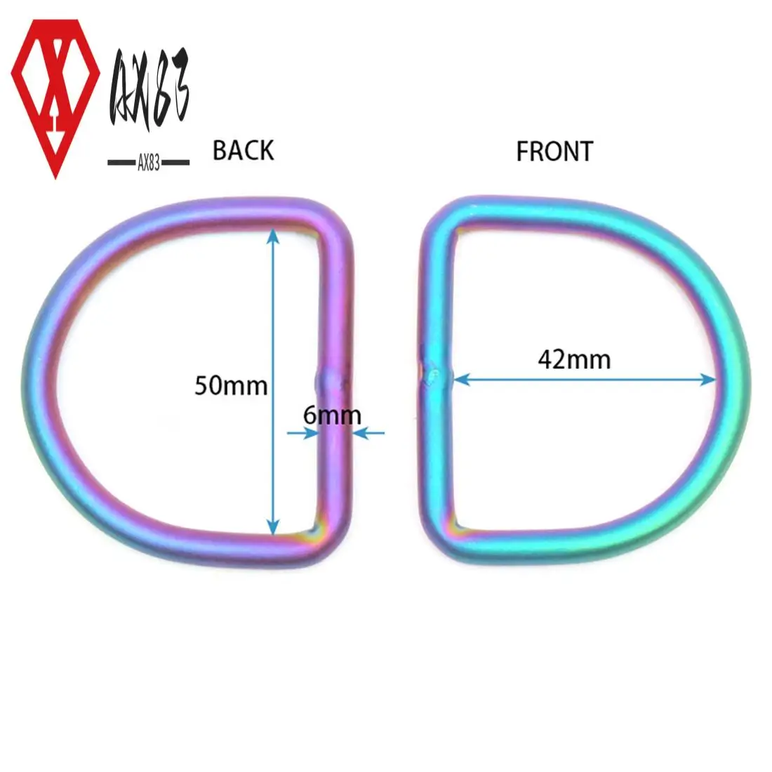 

AX83-Scuba Tech Diving Sidemount Backmount BCD Titanium 2Inch D Ring With PVD Surface Treatment For BCD Backplate Holder