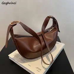 Borse a tracolla di grande capacità borsa Hobos in pelle PU per tutte le partite portatile da donna borsa Ulzzang con cerniera solida