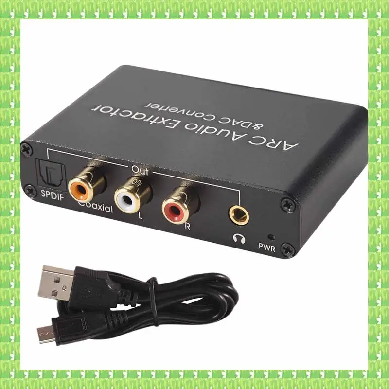 

192Khz ARC Audio Adapter Audio Extractor Digital To Analog Audio Converter DAC SPDIF Coaxial RCA 3.5Mm Jack Output